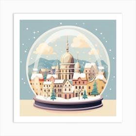 Cesky Krumloy Czechia Snowglobe Art Print