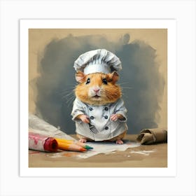 Chef Hamster 2 Art Print