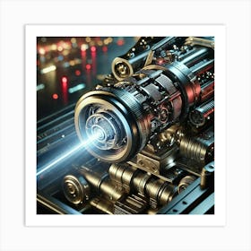 A Close Up Futuristic Sci Fi Depiction Focusing On Energy Cannon Art Print