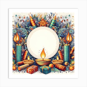 Diwali Greeting Card 14 Art Print