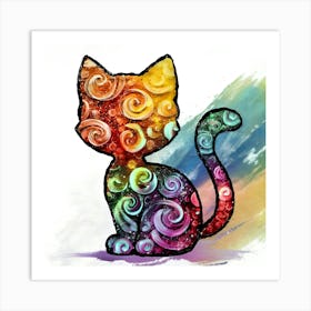 Colorful Cat 3 Art Print