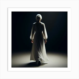 Woman In White Dress Art Print