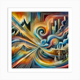 Timeless Landscapes - An Abstract Journey Art Print