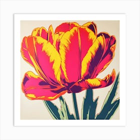 Tulip 4 Pop Art Illustration Square Art Print