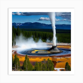 Yellowstone Geyser Art Print