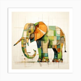 Abstract Elephant 1 Art Print