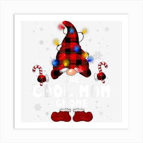 The Cool Mom Gnome Buffalo Plaid Christmas Tree Light Funny Art Print