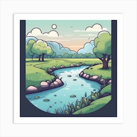 Cartoon Landscape 13 Art Print