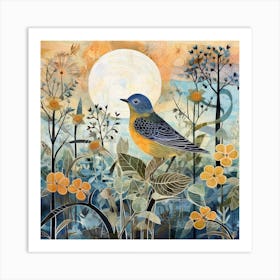 Bird In Nature Bluebird 4 Art Print