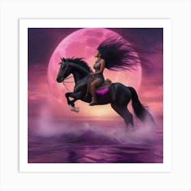 Woman Riding A Horse 2 Art Print