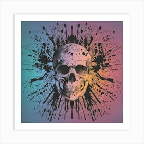 Skull Splatter Art Print