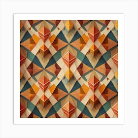 Firefly Beautiful Modern Abstract Detailed Native American Tribal Pattern And Symbols With Uniformed (17) Art Print