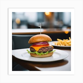 Burger And Fries 8 Art Print