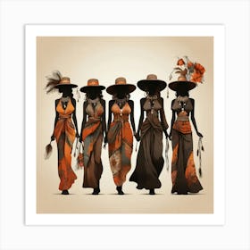 Boho Art Women silhouettes Art Print