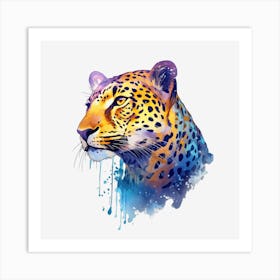 Leopard Head Painting Póster