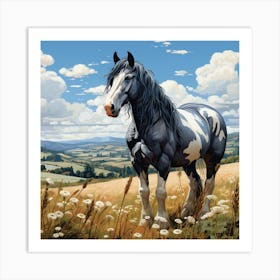 Piebald Horse In Countryside Art Print