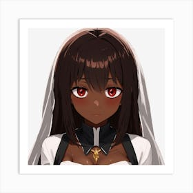 Anime Black Girl Art Print