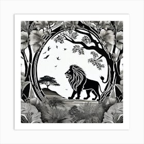 Lion In The Forest 9 Art Print