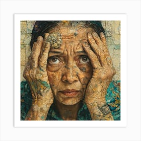 Old Woman With Map Art Print