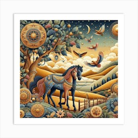 Horses In The Sky Art Print