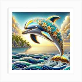 Dolphin In The Ocean 2 Art Print