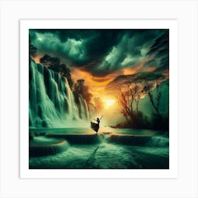 Waterfall In The Forest Art Print