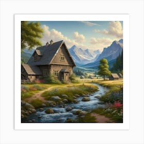 Country Home Scene 1 Art Print