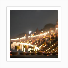 Ganga River At Night Art Print