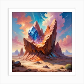 Rock In The Desert Paintings Art Print Art Print