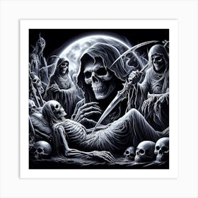 Skeletons In The Grave Art Print