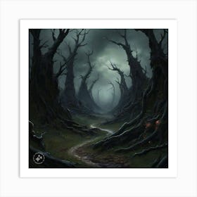 Scary dark forest Art Print