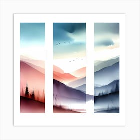 Abstract Mountain Landscapes Art Print