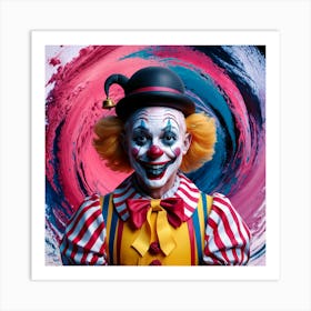 Clown Portrait Abstract Print Art Print