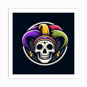 Mardi Gras Skull 3 Art Print