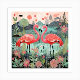 Bird In Nature Flamingo 2 Art Print