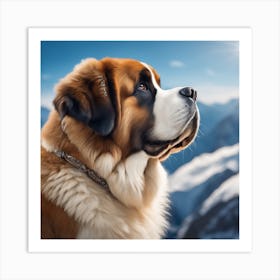 St Bernard Dog 93 Art Print