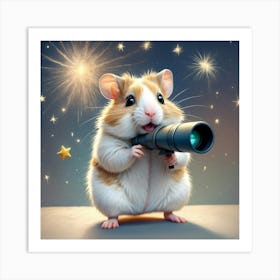 Hamster With Telescope 5 Art Print