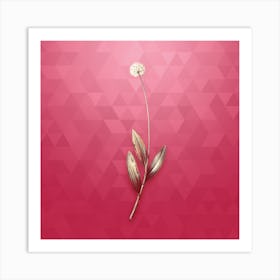 Vintage Victory Onion Botanical in Gold on Viva Magenta n.0620 Art Print