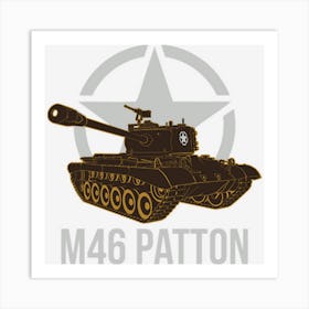 Us Tank M46 Patton Art Print