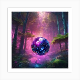 Disco Ball In The Forest 2 Art Print