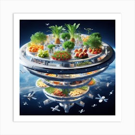 Futuristic Food Tower Art Print