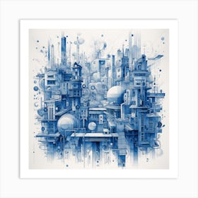 Futuristic City 45 Art Print