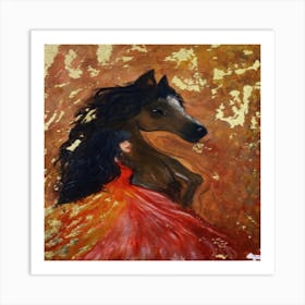 Girl And A Horse Art Print