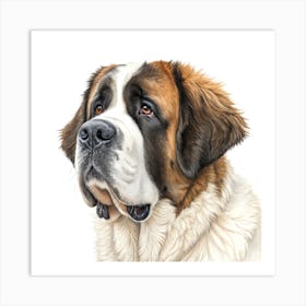 Saint Bernard Dog Portrait Poster