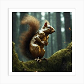 Golden Squirrel Art Print