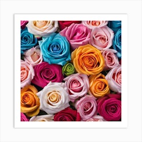 Colorful Roses Background 58 Art Print