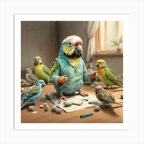 Parrots 2 Art Print