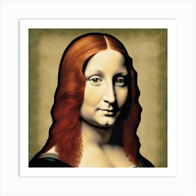 Mona Lisa red hair Canvas Print Art Print