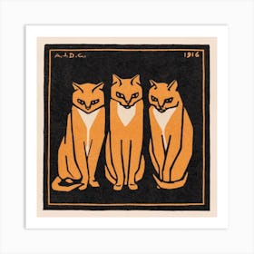 Three Cats, Julie De Graag Art Print