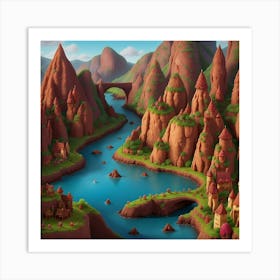 Mountain Village Serenity Art Print